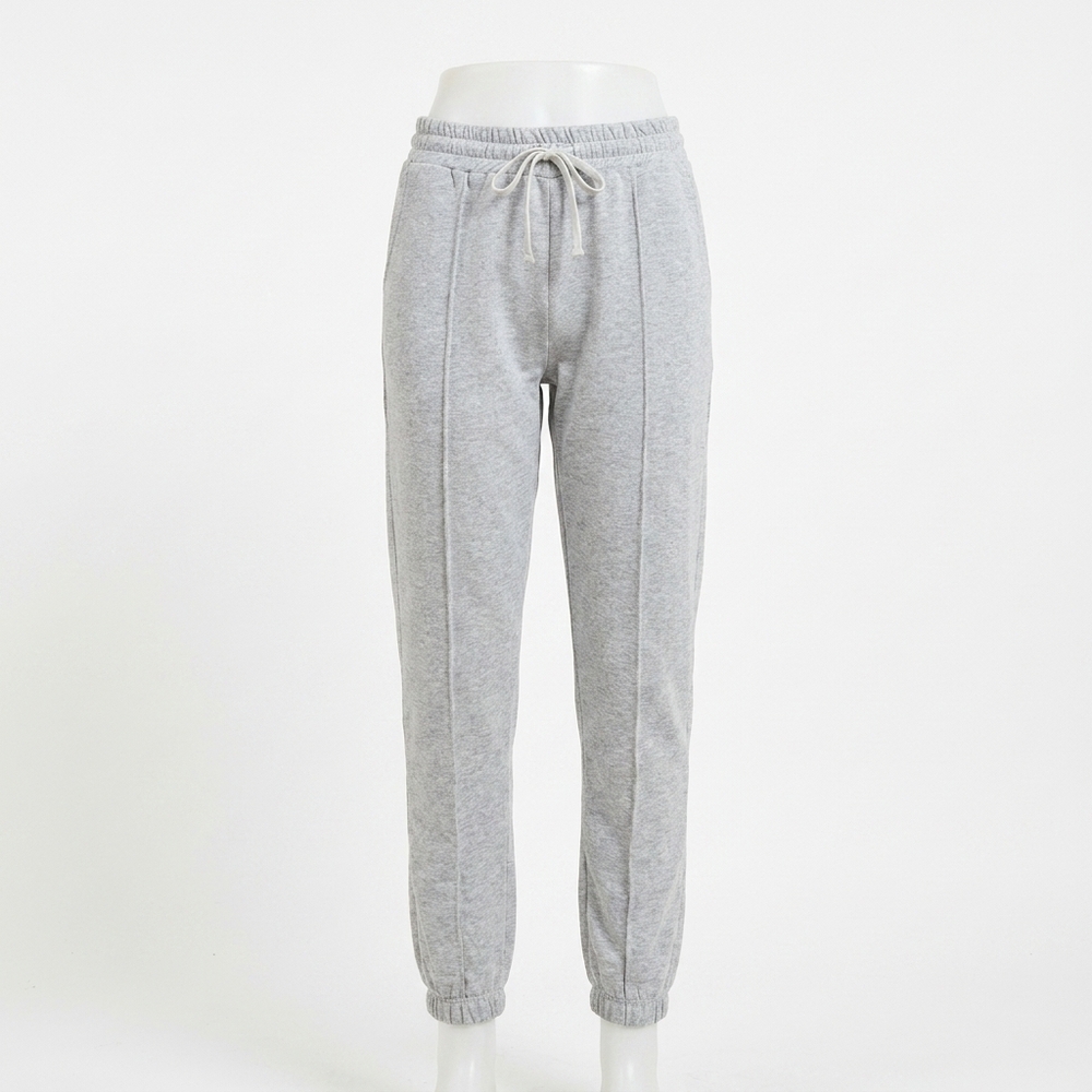 NEW AMBAR high-rise cotton jogger pants in grey